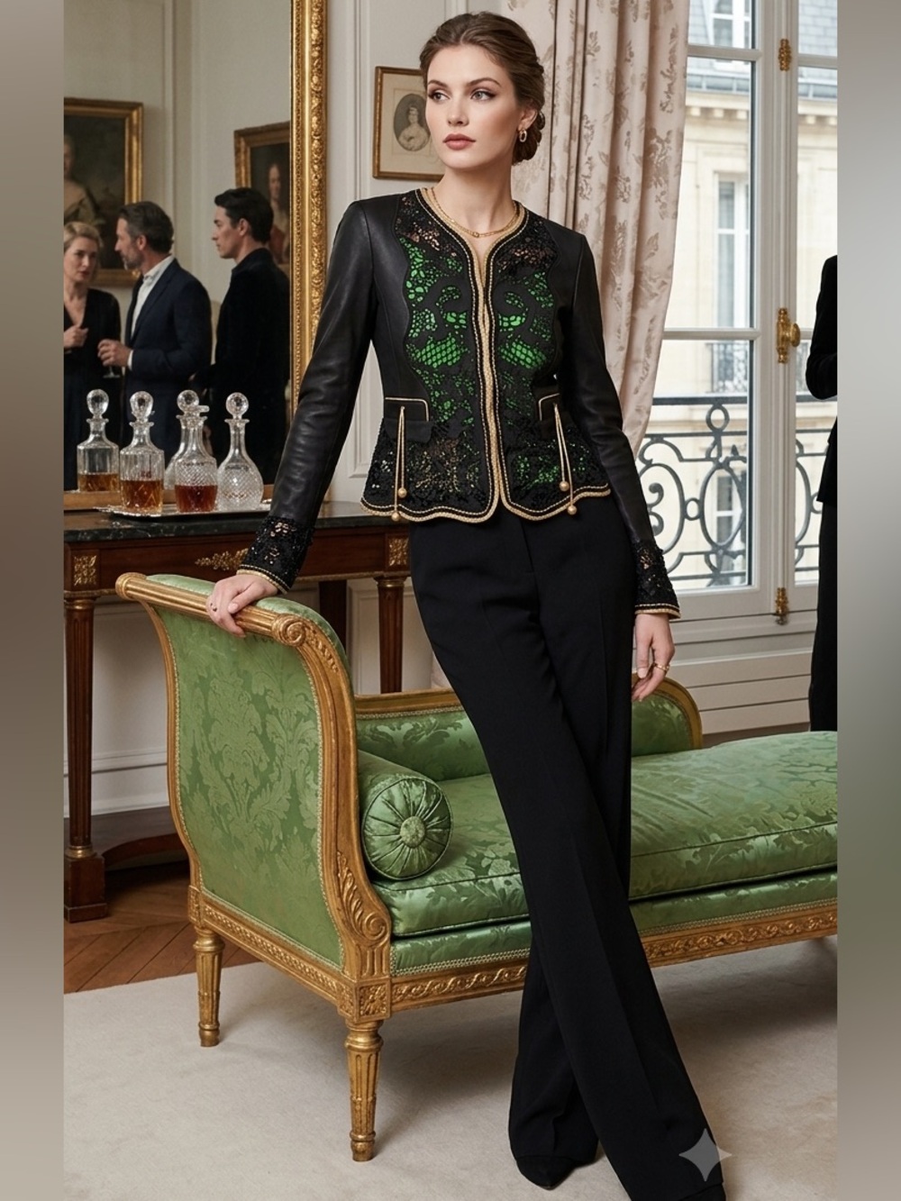 Roberto Cavalli dragon laser cut leather jacket